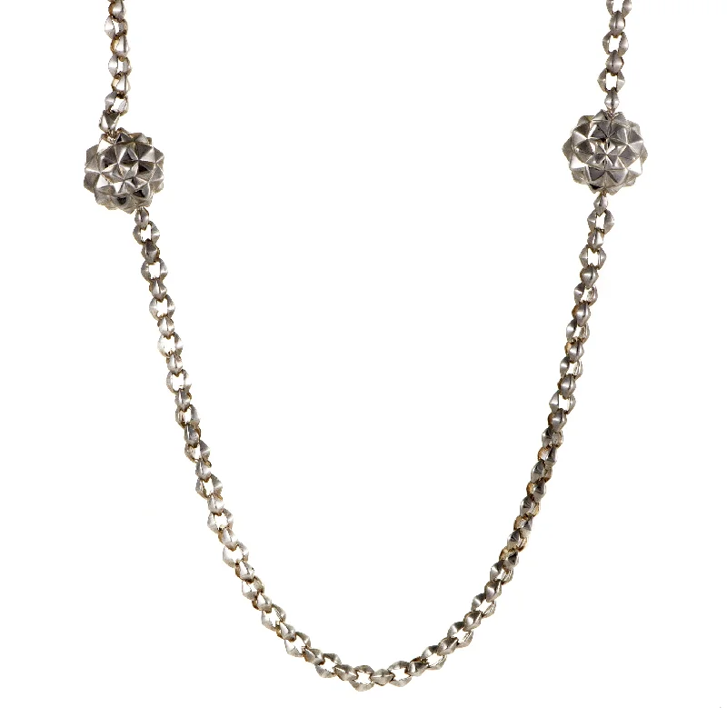 Tide pattern necklaces-Stephen Webster Superstud Womens Long Silver Sautoir Necklace