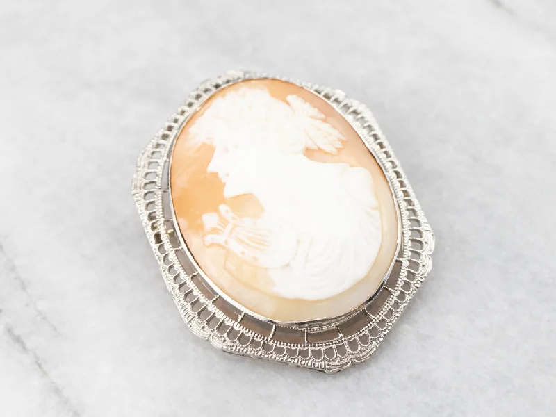 Greek Muse Polymnia Cameo Brooch or Pendant