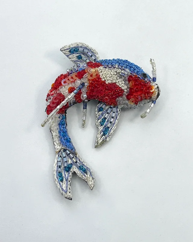 Kohaku Koi Fish Brooch