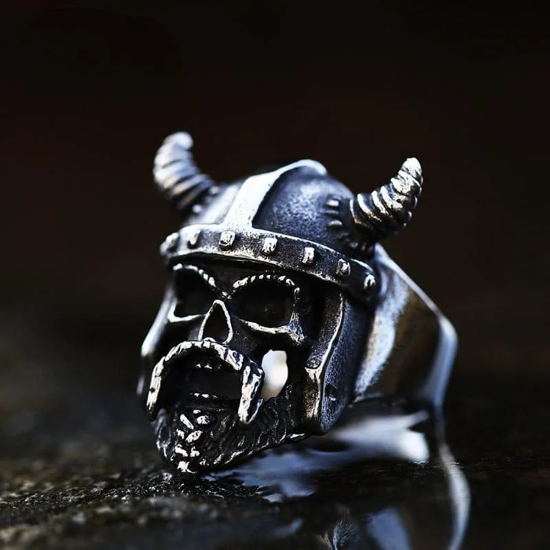 Pure eternity rings-Men's Punk Skull Head Ring