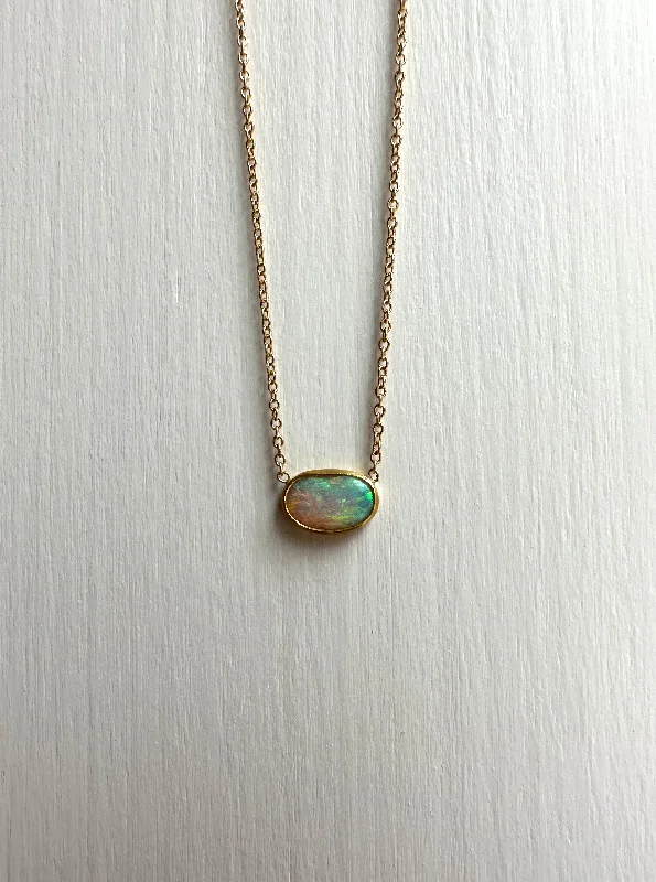 Coiled wire necklaces-Organic Opal Necklace