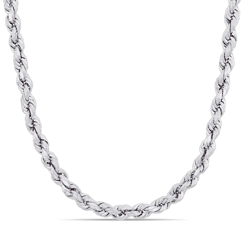 Subtle filigree necklaces-Mimi & Max 24 Inch Rope Chain Necklace in Sterling Silver with Lobster Clasp (5mm)