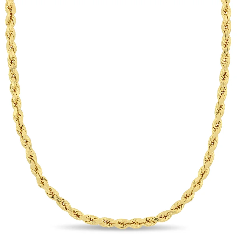 Corded link necklaces-Mimi & Max 16 Inch Rope Chain Necklace in 10k Yellow Gold (3mm)