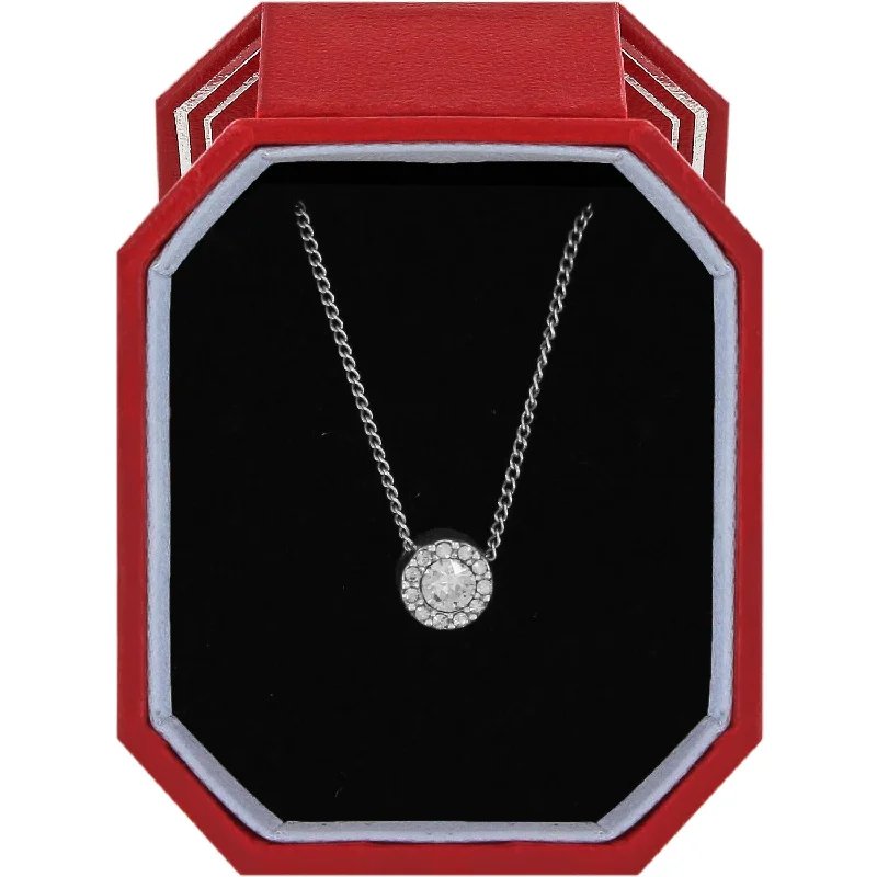 Layered chain necklaces-Women's Illumina Solitaire Necklace Gift Box In Silver