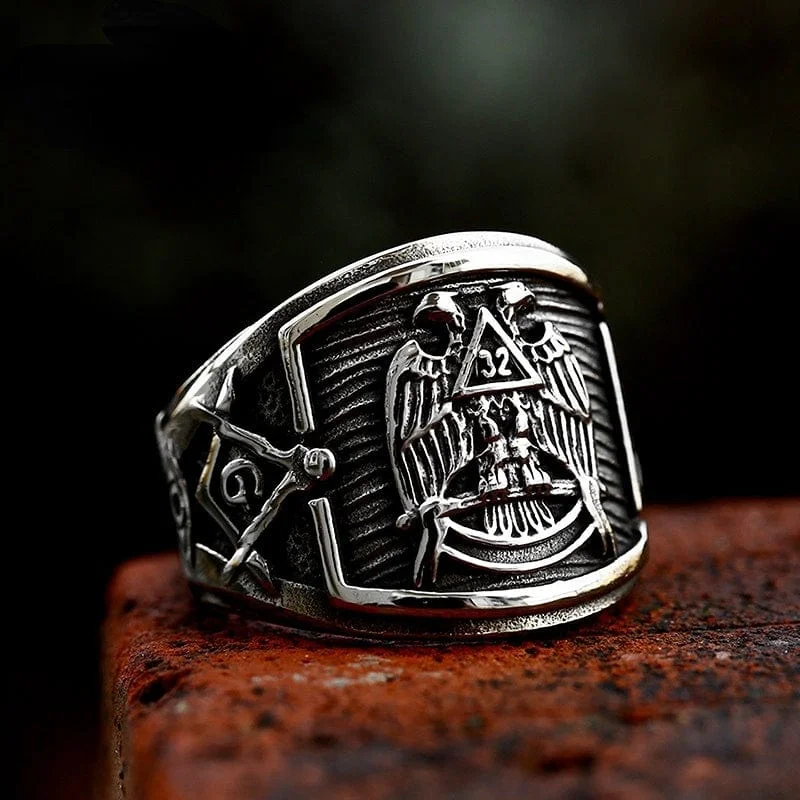 Half crescent rings-Men's Punk Viking Crow Ring