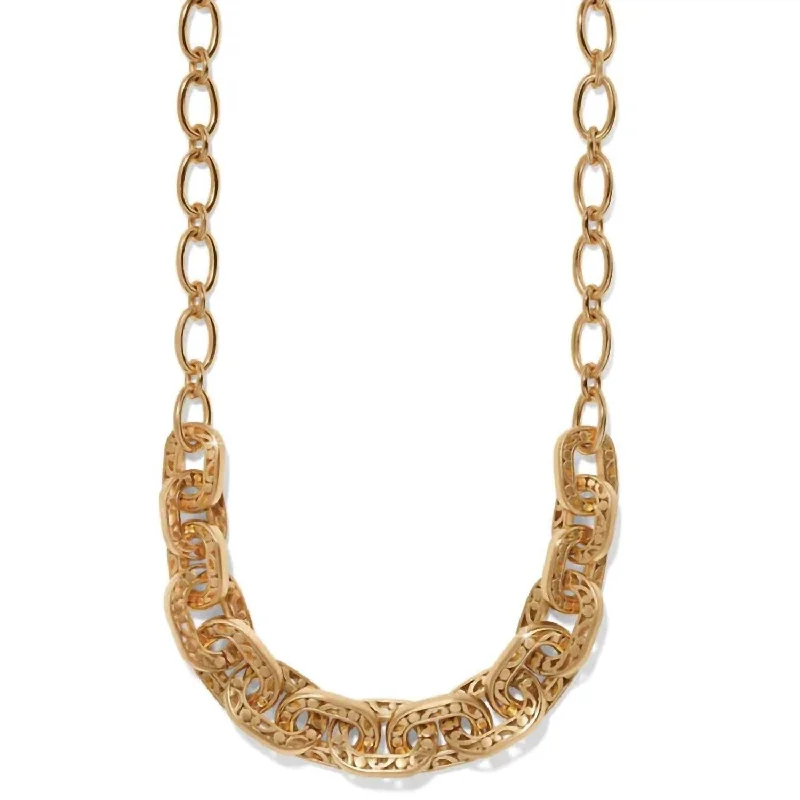 Glossy enamel necklaces-Women's Contempo Linx Necklace In Gold