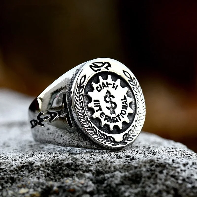 Bali tile rings-Men's Punk Rune Ring