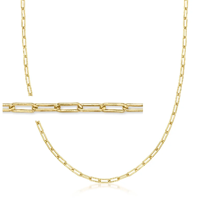 Tide shape necklaces-RS Pure by Ross-Simons Italian 18kt Gold Vermeil Paper Clip Link Necklace