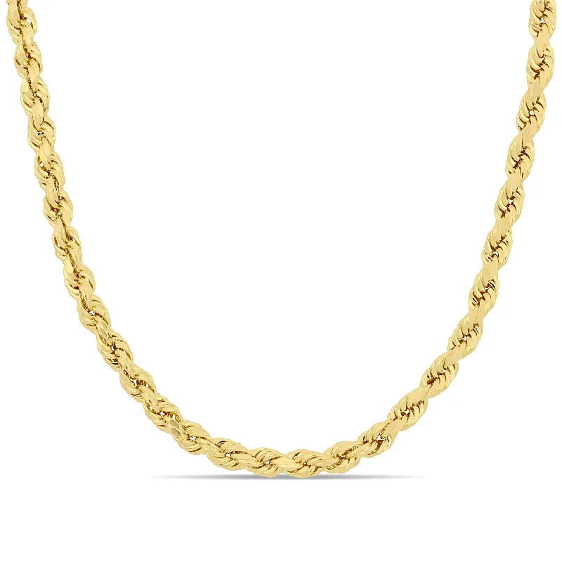 Playful bead necklaces-Mimi & Max 22 Inch Rope Chain Necklace in 14k Yellow Gold (4mm)