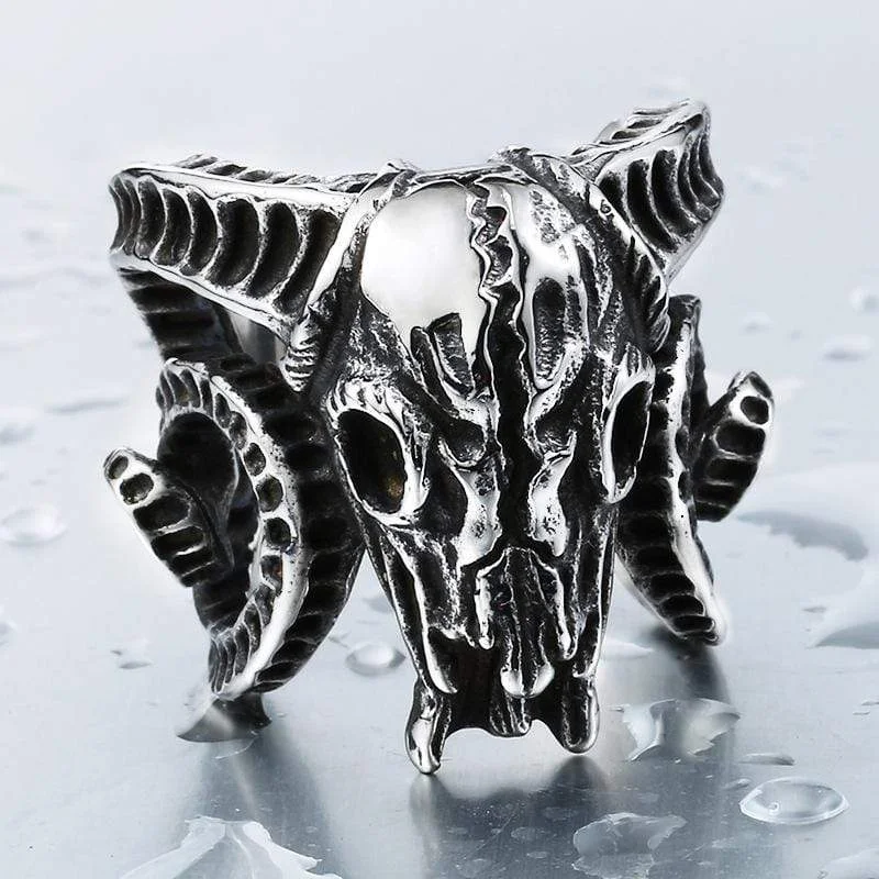 Quirky rings-Men's Punk Sheepshead Rings