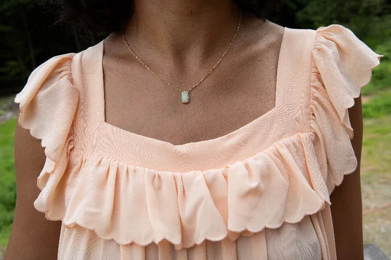 Classic style necklaces-Epic Rectangular Opal Necklace