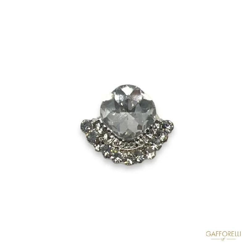 Eye-shaped Brooch with Rhinestones U292 - Gafforelli Srl