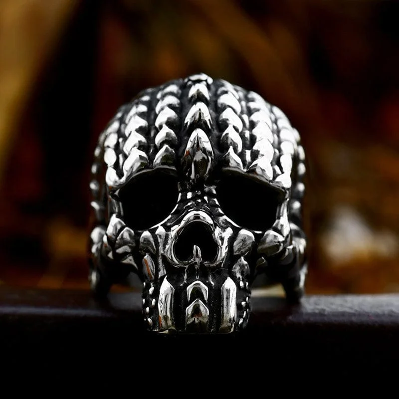 Worn flair rings-Men's Punk Skeleton Ring