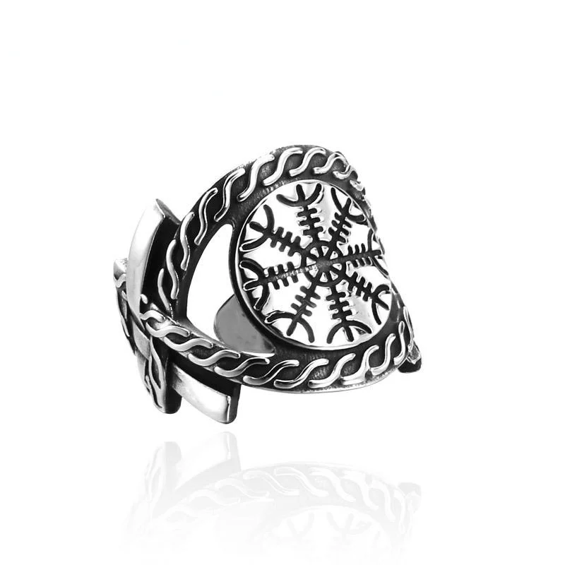 Lily rings-Men's Punk Rune Openings Ring