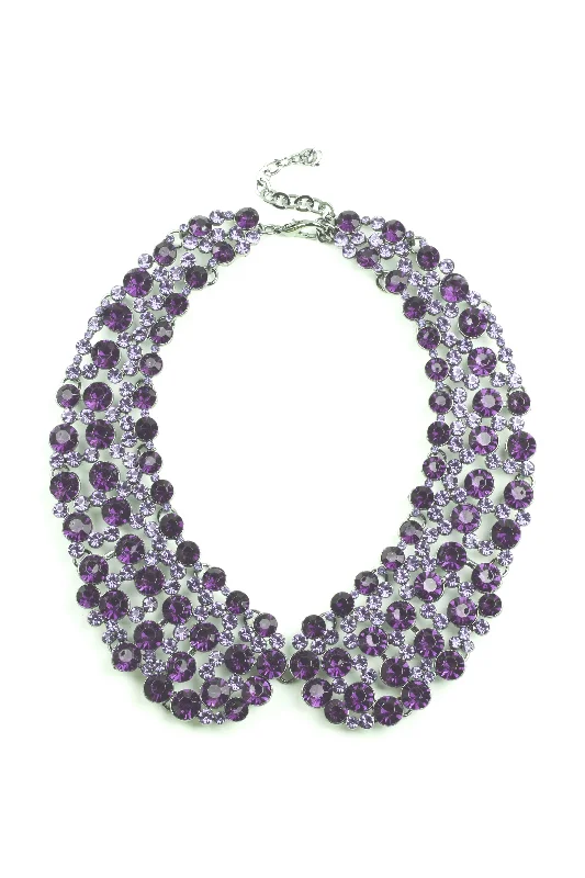 Sleek bar necklaces-Diana Statement Necklace - Purple