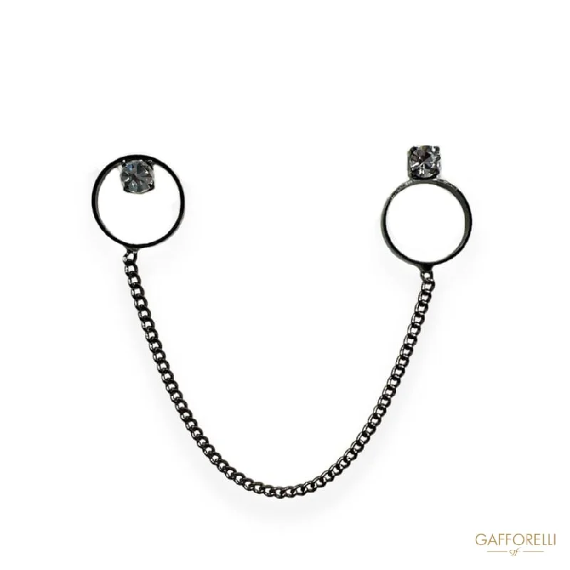 Modern Pendant Brooch with Rhinestones U406 - Gafforelli Srl