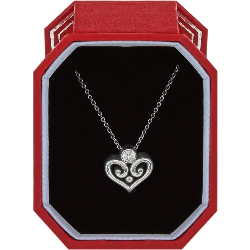 Playful bead necklaces-Women's Alcazar Heart Necklace In Silver