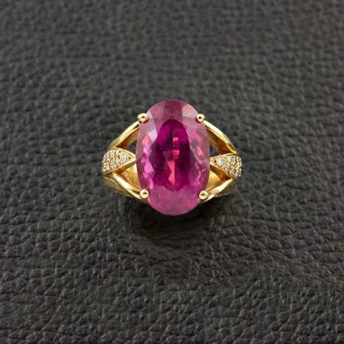 Fold knot rings-Pink Tourmaline & Diamond Estate Ring