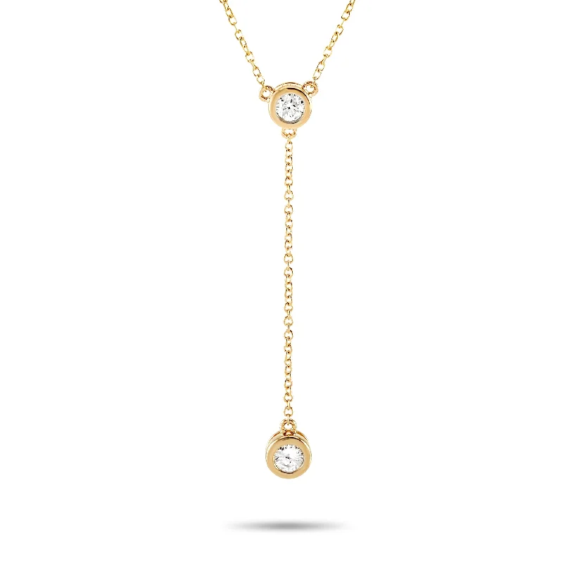 Twine weave necklaces-LB Exclusive 14K Yellow Gold 0.20 ct Diamond Pendant Necklace