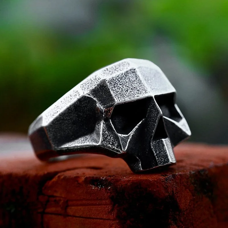 Pure form rings-Men's Punk Robot Skull Ring