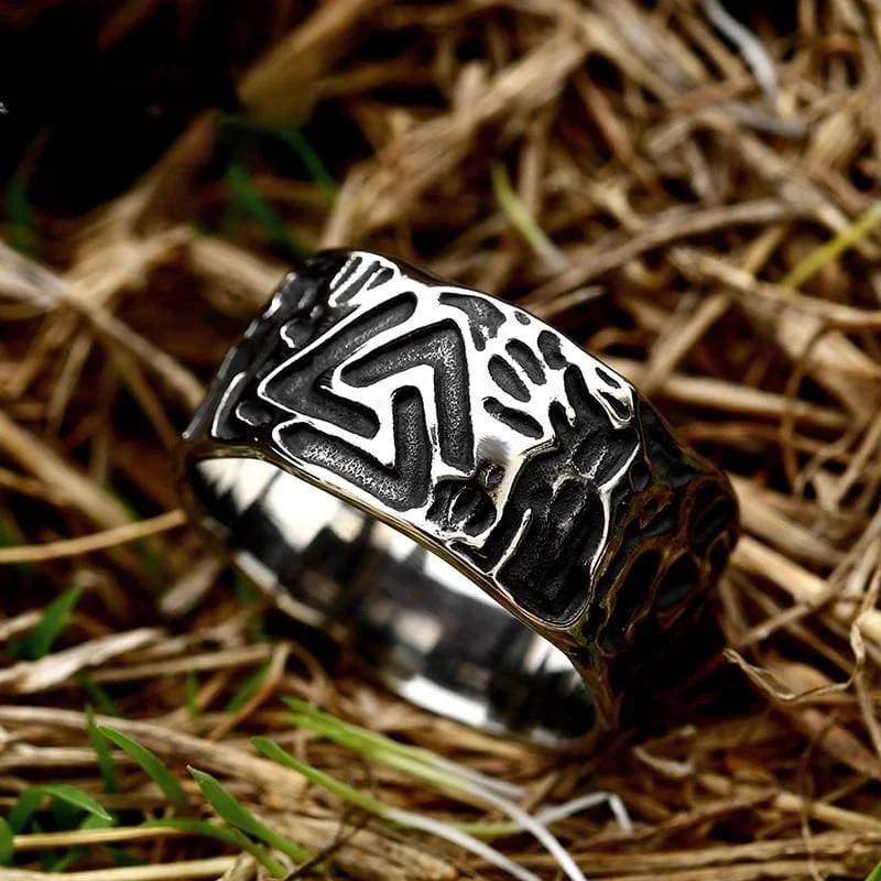 Clustered gem rings-Men's Punk Totem Ring