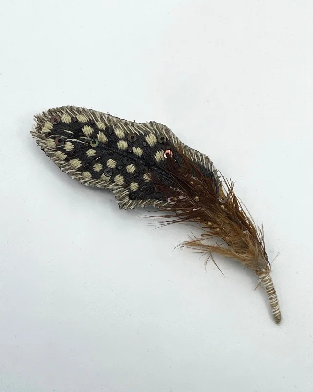 Guinea Feather Brooch