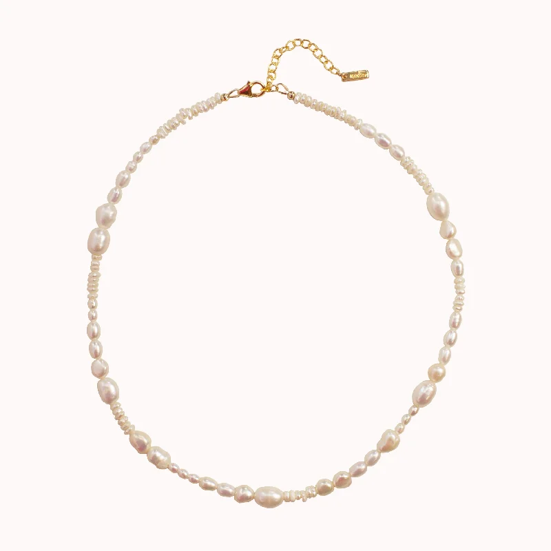 Textured disc necklaces-Cascade Pearl Necklace