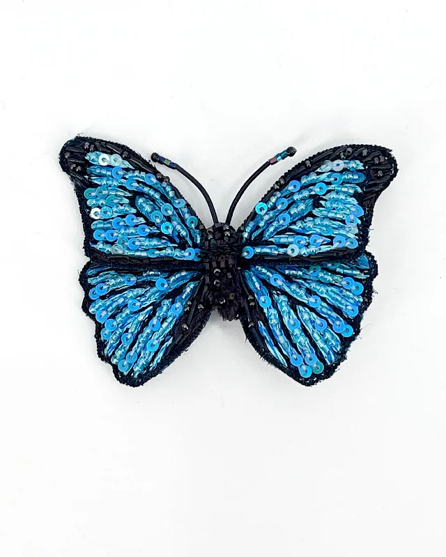 Blue Morpho Butterfly Brooch