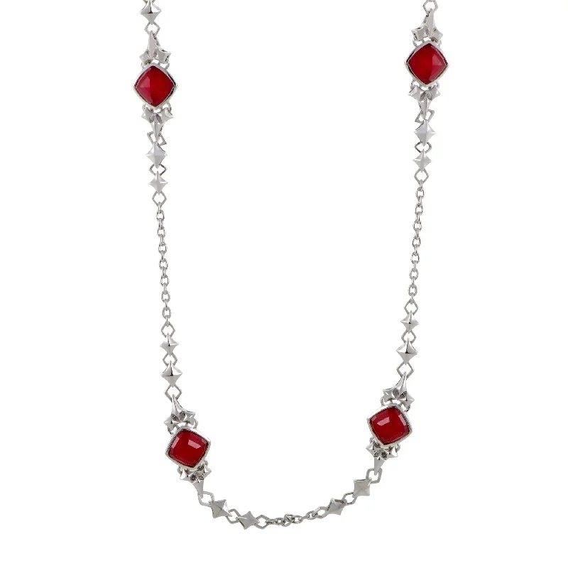 Raised bar necklaces-Stephen Webster Superstud Womens Silver Coral and Quartz Necklace