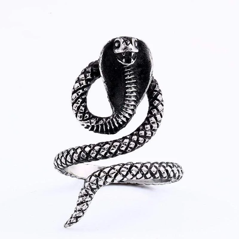 Pure band rings-Men's Gothic Snake Open Ring