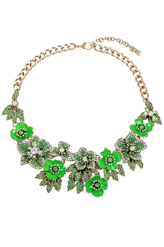 Regal diamond necklaces-Amata Statement Necklace - Mint