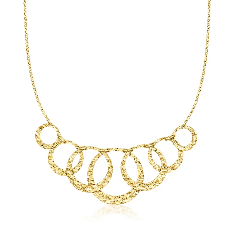 Heavy bib necklaces-Ross-Simons Italian 18kt Gold Over Sterling Graduated Multi-Circle Necklace