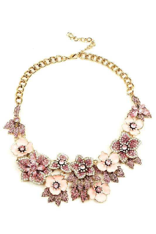 Lustrous pearl necklaces-Amata Statement Necklace - Pink