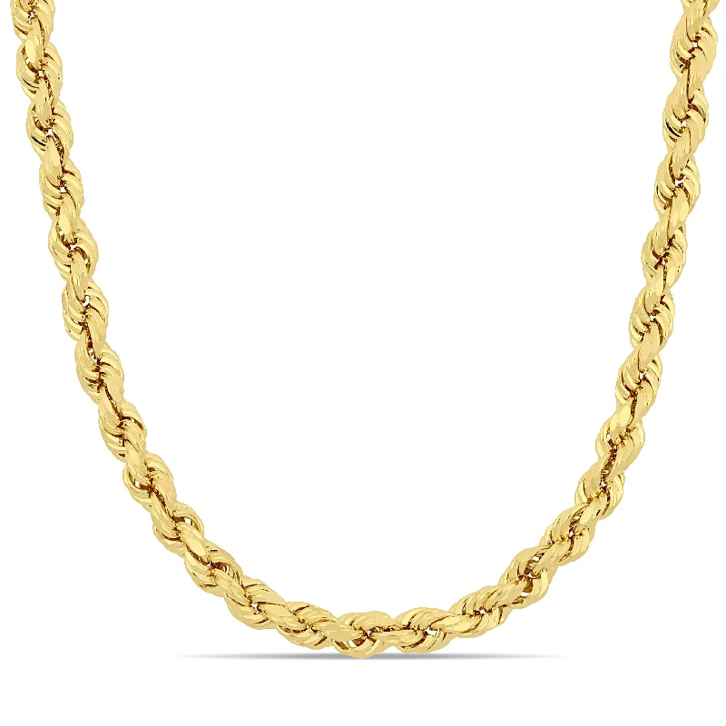 Delicate charm necklaces-Mimi & Max 22 Inch Rope Chain Necklace in 14k Yellow Gold (5mm)