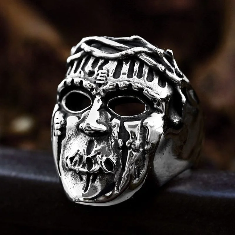 Dual metal rings-Men's Punk Skeleton Ring