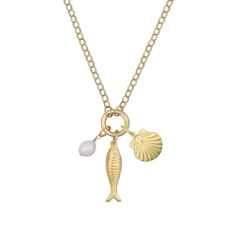 Faith charm necklaces-Women's Percy Clip Necklace In Gold