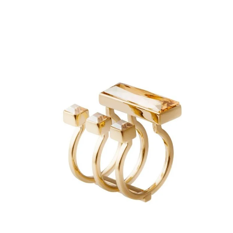 Dual metal rings-Gold Fay Carre RIng