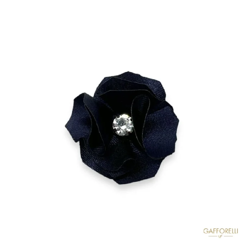 Men's Cotton Flower-shaped Brooch with Rhinestones U490 - Gafforelli Srl