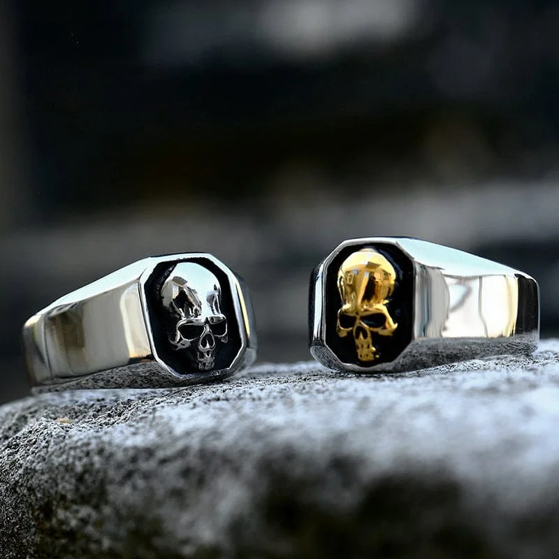 Old vow rings-Men's Punk Skull Ring