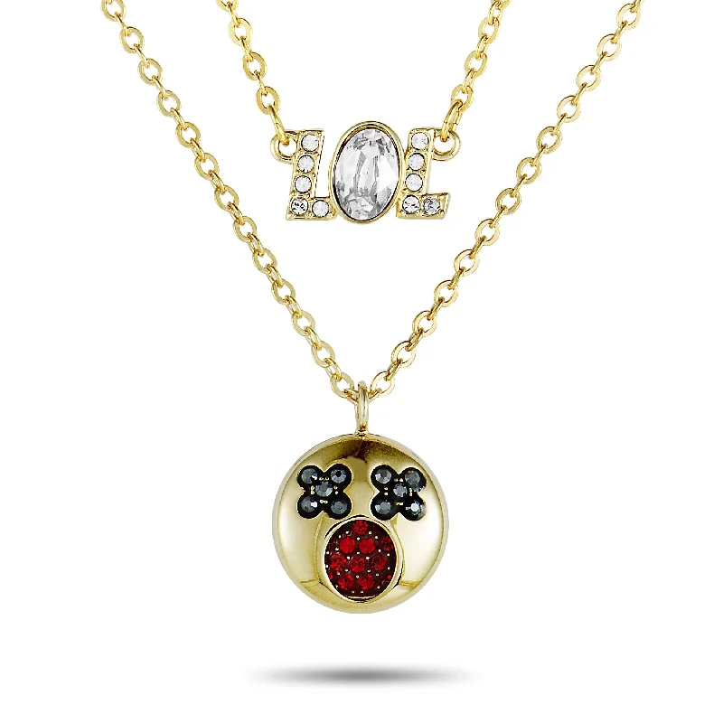 Spirit eye necklaces-Swarovski Humorist Gold-Plated Crystal Pendant Necklace Set