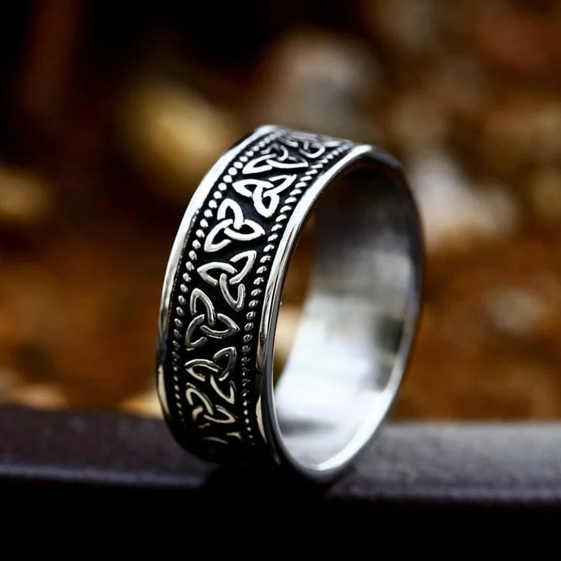 Bright crystal rings-Men's Punk Viking Celtic Knot Ring