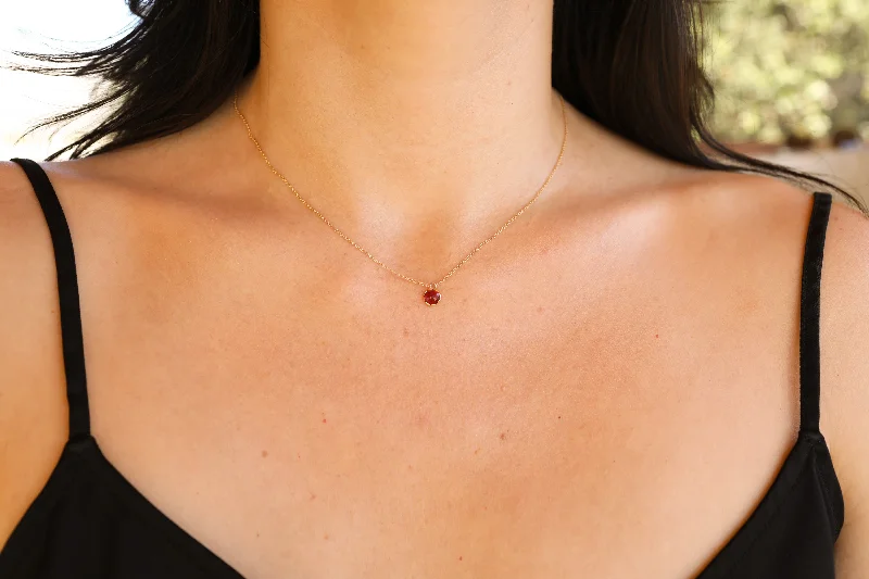 Sleek design necklaces-Ruby Petal Necklace