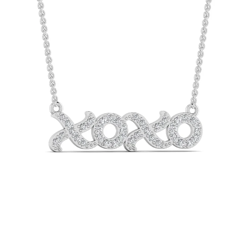 Half moon necklaces-XOXO Mini Natural Diamond Necklace in 18K Gold