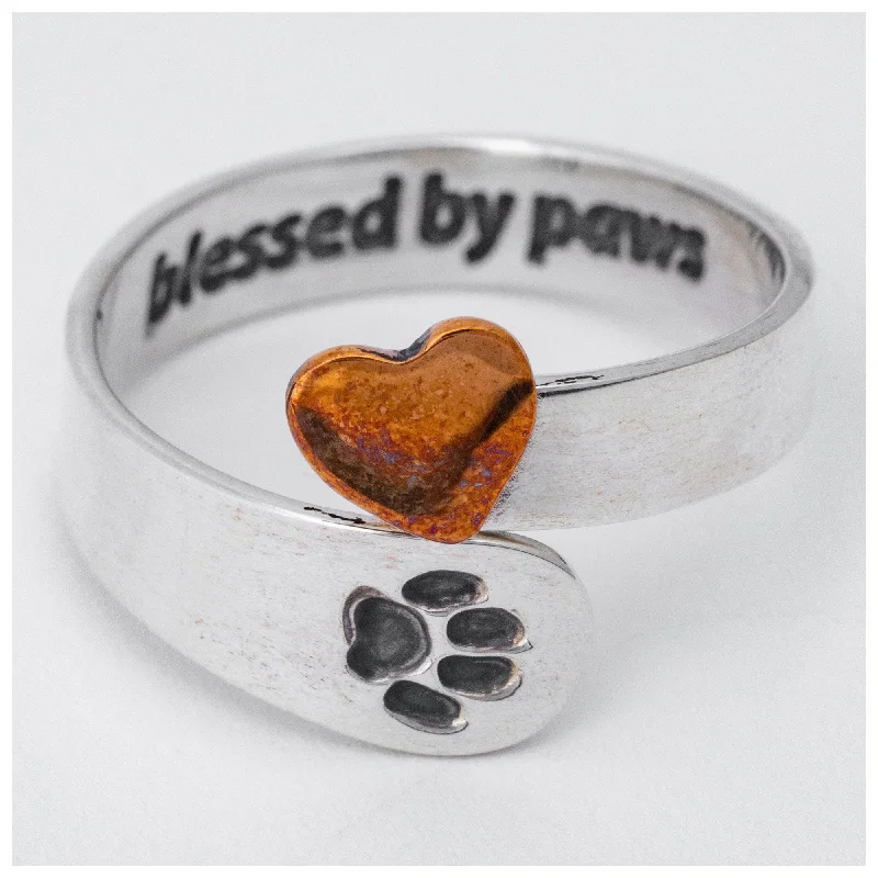 Fine thread rings-Blessed by Paws Sterling Adjustable Ring