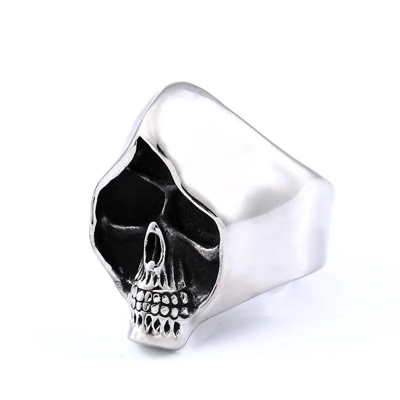 Pure diamond rings-Men's Punk Skull Ring