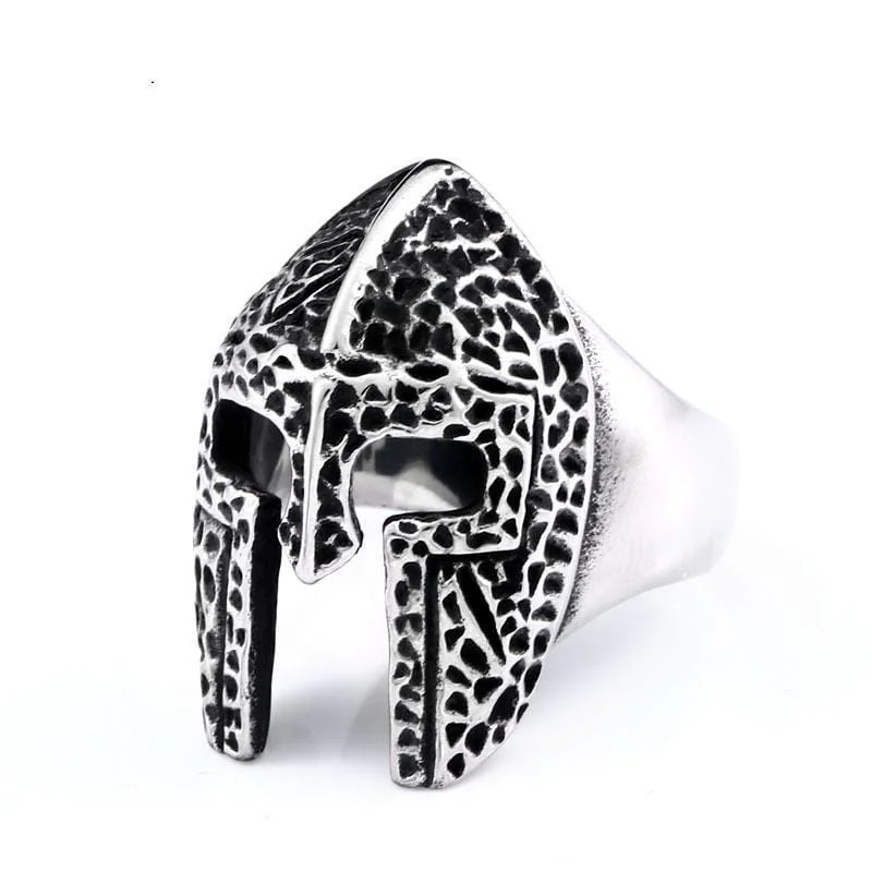 Worn cameo rings-Men's Punk Skull Mask Ring