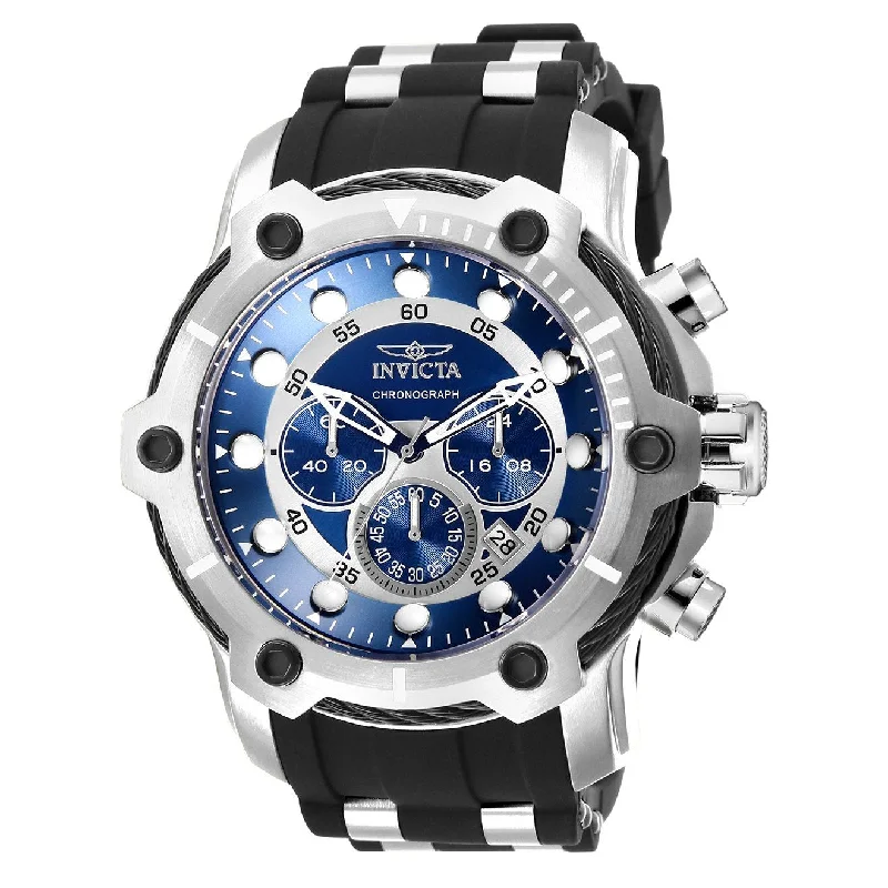 Round strap watches-Invicta Men's 26750 Bolt Black and Silver Polyurethane and Stainless Steel Watch