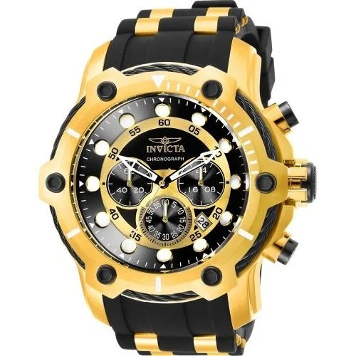 Flex band watches-Invicta Men's 26751 Bolt Black and Gold-Tone Inserts Polyurethane and Stainless Steel Watch