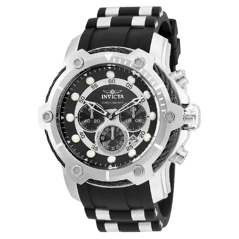 Cedar wood watches-Invicta Men's 26764 Bolt Black and Silver Polyurethane and Stainless Steel Watch