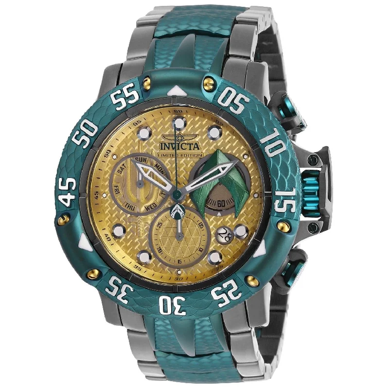 Pure quartz watches-Invicta Men's 26785 DC Comics Aquaman Gun Metal Stainless Steel Watch